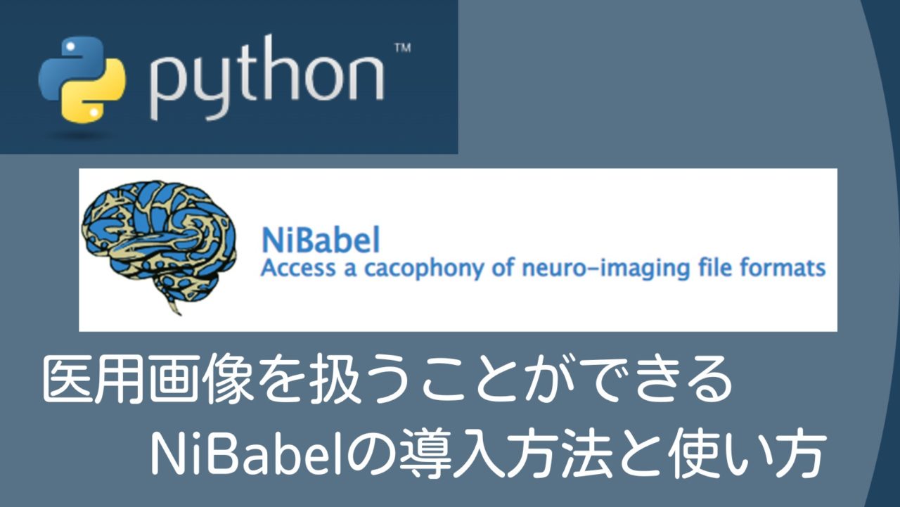 PythonでMRI/CT/PETなどの医用画像を扱うことができるNiBabelの導入方法と使い方